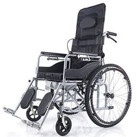 FLYSXP Wheelchair Portable Transport Folding Travel Chair Carrying Elderly Disabled Power Trolley Multi-Function Semi-Horizontal Walker Wheelchair