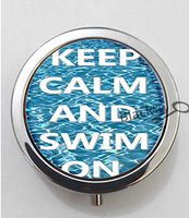 BlackKey Keep Calm And Swim On 3-Compartment Decorative Pocket Gift Box Case Organizer for Pill, Color 1 -81
