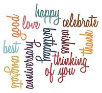 Sizzix SIZ660223 Tholtz Thinlits Die Celebration Words Scrpt Tholtz Thinlits Die