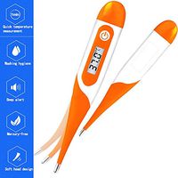 Sofunii digital oral thermometer, rectal, underarm thermometer, accurate oral reading, with buzzer and memory function, waterproof basic thermometer, suitable for newborns, infants and adults (orange)