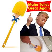 Winston Cronin Donald Trump Head Toilet Brush Cleaner Scrubber Funny Magic Trump Toilet Bowl Brush for Bathroom Deep Cleaning Make Toilet Great Again