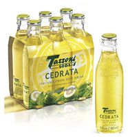 Tassoni: "Cedrata" Italian Citron Juice Soda Pack of 6 for 180ml - 6fl.oz NEW DESIGN [ Italian Import ]