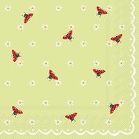 Celebrate the Home Little Lady Birds 3-Ply Paper Cocktail Napkins, Mint Green, 20-Count