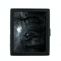 Perfection In Style Metal Cigarette Case Vintage Halloween Design 008