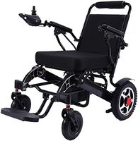 Deluxe Electric Wheelchair with Bluetooth Remote Control, Motorized Fold Foldable Power Compact Mobility Aid Wheel Chair, Lightweight Folding Carry Electric Wheelchair, Powerful Dual Motor (Black)