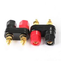 Aodesy Dual Copper 4mm 2-Way Banana Plug Jack Socket Binding Post for Speaker Amplifier Terminal,Pack of 2