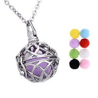 Celtic Knot Aromatherapy Essential Oil Diffuser Necklace Stainless Steel Pendant Cage Locket 24" Chain,8 Refill Balls