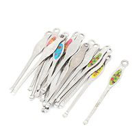 uxcell Metal Earpick Ear Wax Remover Cleaning Tool 70mm 20pcs Silver Tone