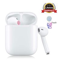 Wireless Earbuds Bluetooth 5.0 TWS in-Ear Headphones with Charging Case [24Hrs Playtime] and Built-in Mic, Auto Pairing Touch Control Earbuds Compatible with Apple Airpods iPhone/Android (White)