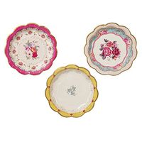 Talking Tables Tea Party Vintage Floral Paper Plates | Truly Scrumptious | Also Great For Birthday Party, Baby Shower, Wedding And Anniversary | 12 Count