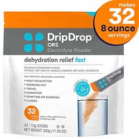 DripDrop ORS – Patented Electrolyte Powder for Dehydration Relief Fast - For Workout, Hangover, Illness, Sweating & Travel Recovery - Orange - 32 x 8oz Servings