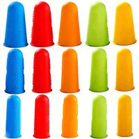 Finger Protectors, 15Pcs Silicone Hot Glue Gun Finger Covers Caps,5 Colors Finger Guard Protectors for HotGlue Sewing Wax Rosin Resin Honey Adhesives Scrapbooking Crafts Ironing Embroidery Needlework
