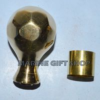 EDWARDIAN & VICTORIAN DIAMOND HEAD BEST DESIGN BRASS WALKING STICK WOODEN CANE HANDLE