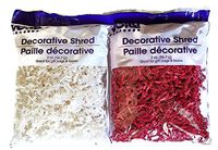 Decorative Crinkle Cut Shred Basket Filler Valentines Colors - Red and White Set of 2