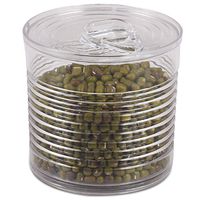 Solia Plastic Transparent Tin Can with Lid, 3.7 oz. 200 Pack