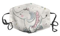 Dust Face Mask for Dust Mouth Mask Anti-Dust Mask Adjustable Earloop Face Mask (Cute Elephant Ballerina Dancing)