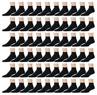 Wholesale Bulk Cotton Diabetic Crew And Ankle Socks, Loose Fit Top Non-Binding Medical Socks (60 Pack Black Ankle, Women (9-11))