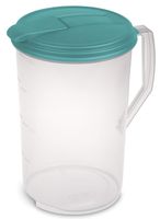 STERILITE 498971 Round Pitcher, Clear & Blue Atoll