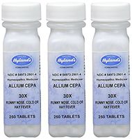 Hyland's Allium Cepa 30X Tablets, Natural Homeopathic Runny Nose, Cold or Hay Fever Relief, 250 Count (Pack of 3)