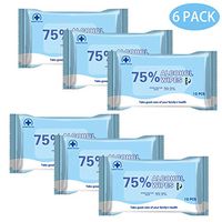 Alcohol Disinfectant Wipes Wet Wipes, 75% Soft Alcohol for All-Purpose Cleaning (6 Pack, 60 Wipes)