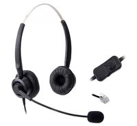 Comdio CH201VA1 Corded Call Center Telephone Headset Headphone with Mic + Volume Mute Contol for Avaya 1416 2420 5410 Aastra 6757i Mitel 5330 NEC Aspire DT300 DSX Polycom VVX and ShoreTel IP Phones