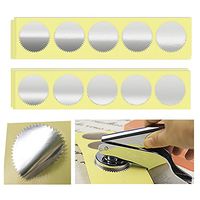 UNIQOOO 100pcs Silver Embossed Foil Blank Certificate Self-Adhesive Sealing Stickers - Perfect for Invitations, Certification, Graduation, Notary Seals, Corporate Seals, and Personalized Monogram Embo