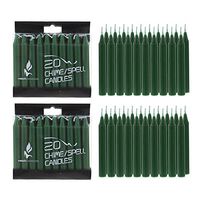 Mega Candles 40 pcs Unscented Green Mini Taper Candle, 4 Inch Tall x 1/2 Inch Diameter, Great for Casting Chimes, Rituals, Spells, Vigil, Witchcraft, Wiccan Supplies, Wax Play & More