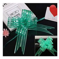 Elegant Gift Pull Bows for Birthdays Wedding Easter Christmas,MeetRade 12PACK 6" Organza Yarn Pull Bows Gift Wrapping Wrap Ribbon Bow Car Decoration Centerpieces Gift Baskets (9pcs Green)