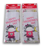 Valentine Themed Loot Treat Bags - Valentine Sock Monkeys - 50 Pack