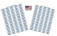Made in USA! 100 Country Flag 1.5" x 1" Self Adhesive World Flag Scrapbook Stickers, Two Sheets of 50, 100 International Sticker Decal Flags Total (Israel)