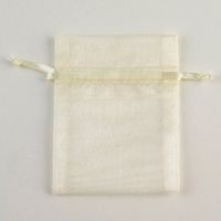 Sheer Organza Pouch Bag, 144-pack (3" x 4", Ivory)