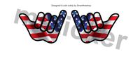 2pcs Hang Loose USA Sticker Decal Aufkleber Printed Car Tuning Hawaii Aloha Cool Hand Laptop Notebook