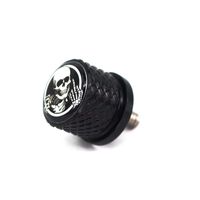 Stainless Knurled Fender Seat Bolt Screw 1/4"-20 Thread For Harley Davidson - Skeleton Middle Finger