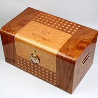MOSMAT Elegant Capacity Cedar Wood Cigar Humidor with Hygrometer Humidifier Cigar Box W/Lock Humidor Fit 200-300 Cigars