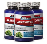 Pure Green Coffee Cleanse - Green Coffee Extract 800mg - Natural Green Coffee Bean Supplement to Increase Fat Burn and Energy (3 Bottles 180 Capsules)