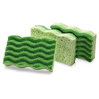 Libman Commercial 1076 Medium Duty Scrub Sponge, Cellulose, 4.5" x 3", Yellow and Green (Pack of 24 sponges)