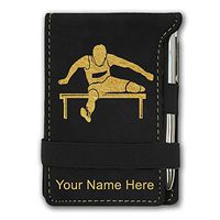 Mini Notepad, Hurdles Man, Personalized Engraving Included (Black)