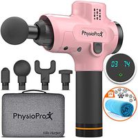 PhysioProX Sports Massage Gun for Athletes | Powerful, Quiet and Cordless | LCD, 4 Heads, 6 Speeds, Carry Case | Percussion Massager | Muscle Massager Gun | Magic Massage Gun Muscle Deep Relaxation