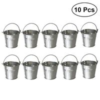 BESTONZON 10pcs Serving Buckets Mini Metal Bucket for Icing French Fries
