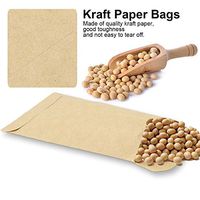 100pcs Paper Bags ，Self Adhesive Design Kraft Paper Bags Corns Wheat Rice Seeds Packaging Storage Bag Envelop Style Bags for Storing Seeds of Wheat, Corn, rice, etc(913cm)