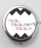 BlackKey I Love You More I Love You Most 3-Compartment Decorative Pocket Gift Box Case Organizer for Pill, Color 1 -810