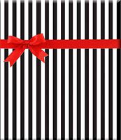 Black and White Stripe Gift Wrap Wrapping Paper-15ft Roll w. Gift Tags