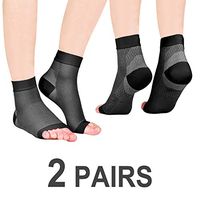 Laneco Plantar Fasciitis Socks (2 Pairs), Compression Foot Sleeves with Heel Arch & Ankle Support, Great Foot Care Compression Sleeve for Men & Women