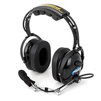 Rugged Radios H22-BLK Black Over The Head Two-Way Radio Headset with Dynamic Noise Cancelling Microphone, Push to Talk, and 3.5mm Input Jack for Music & MP3 Players