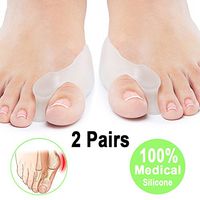 Toe Separator, Gel Toe Separators Bunion Corrector, Toe Straightener and Spreader for a Perfect Toe Alignment and Bunion Pain Relief (2 Pairs)