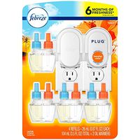 Febreze Plug Air Freshener, Hawaiian Aloha, 2 Oil Warmers + 4 Scented Oil Refills,