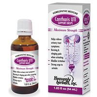 Cantharis UTI Relief Drops. Helps Relieve Urinary Tract Symptoms: Burning & Stinging Pain When Urinating, Bladder Irritation, Strong urge to urinate. 1.83 fl oz. Made in USA