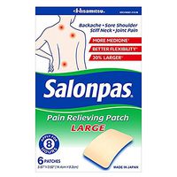 Salonpas Pain Relieving Large Patches 5.67"x 3.62"  6 Ea (Pack of 2)