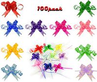 LIRec 100PCS Ribbon Pull Bows Christmas Gift Wrapping Decorative Assorted Colors for Christmas Bows, Baskets, Wine Bottles Decoration, Gift Wrapping and Decoration Present.