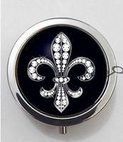 BlackKey Fleur De Lis Design 3-Compartment Decorative Pocket Gift Box Case Organizer for Pill, Color 1-395